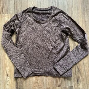 Lululemon Swiftly Tech Long Sleeve Shirt 2.0 French Press Brown Women 12 Running